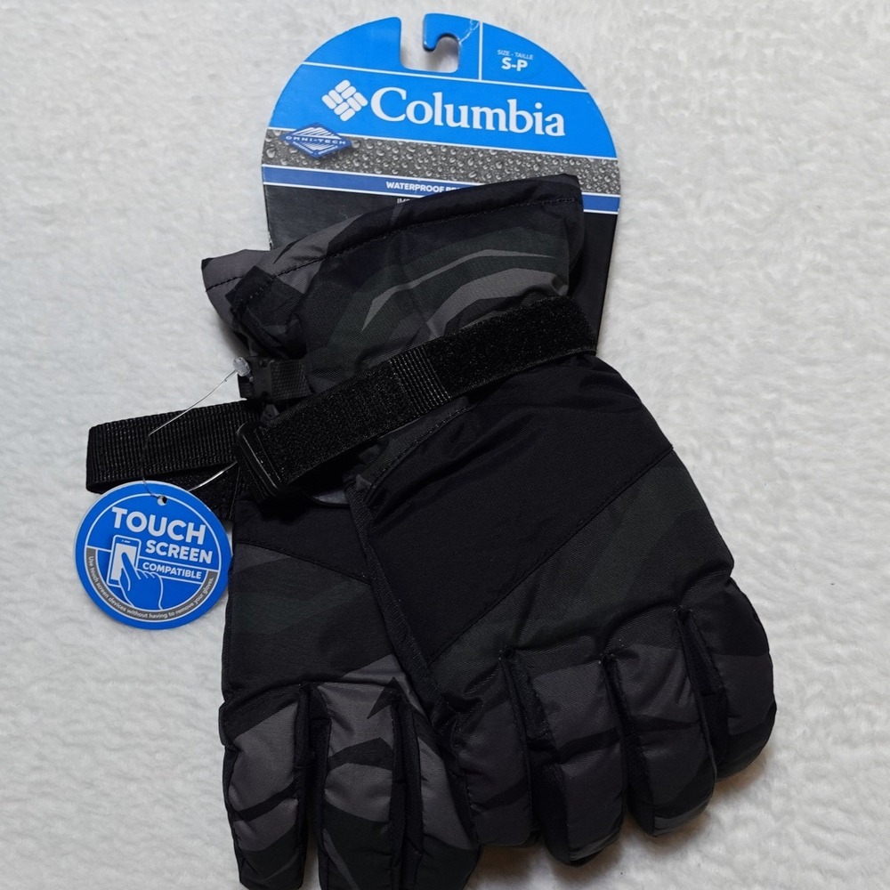 Columbia Core II Glove Youth S Black Gray Waterproof Touchscreen CY2910-013